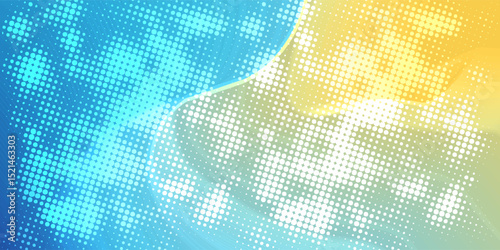 Abstract blurred gradient mesh background in blue and yellow colors of national flag of Ukraine. Poster or banner template.