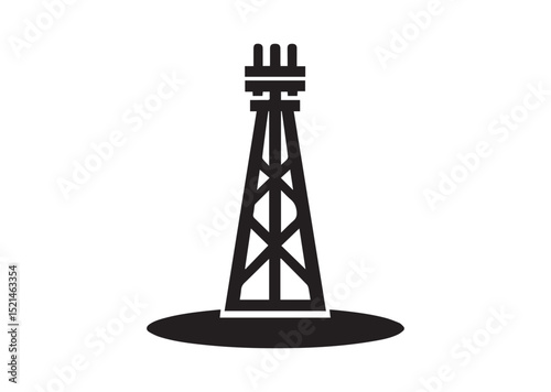 Mobile Tower Icon, Telephone Tower Silhouette Vector