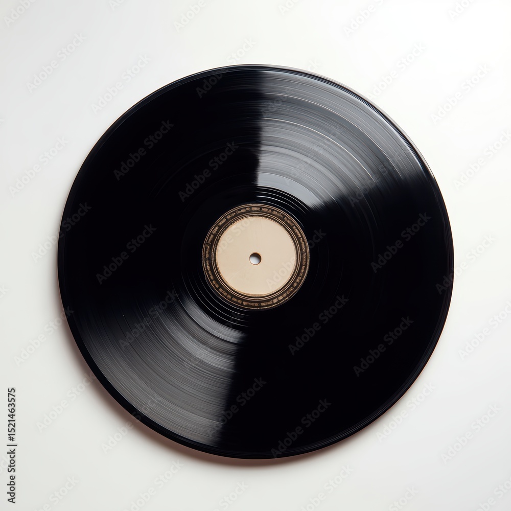 Obraz premium Retro black vinyl record isolated on clean white background