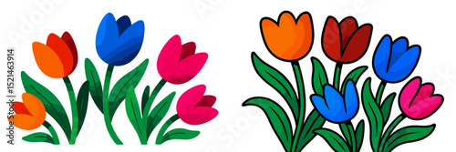 colorful spring tulips