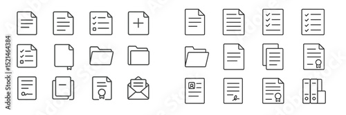 Collection of various document icons for organizational purposes in a minimalist design