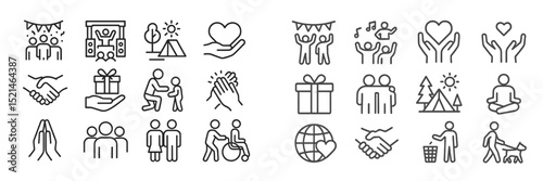 Symbols of connection and community highlight shared moments of joy, love, and celebration in various social settings