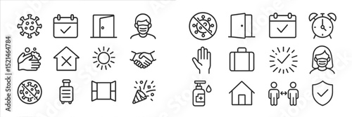 Covid-19 safety symbols represent health measures, vaccination, and community awareness during a pandemic in a visual format