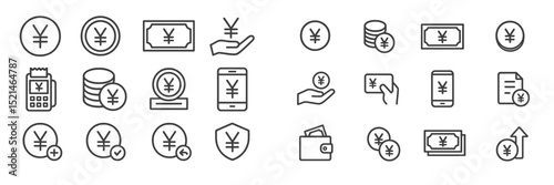 Collection of currency symbols and financial icons representing money transactions and digital finance concepts