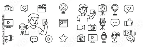 Creative content creation with various digital tools and social media engagement