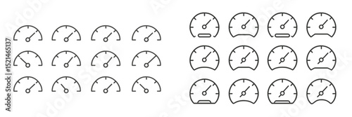 Collection of speedometer designs showcasing various styles and configurations