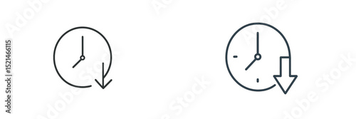 Declining time indicators showing different time management concepts and visual cues in a minimalistic style