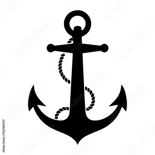 A traditional nautical anchor sing vector.