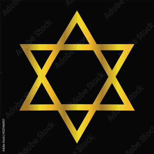 Star icon in trendy flat design golden color
