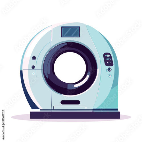Isolated Medical Ct Scanner in White and Blue Colors with Advanced Technology for Diagnostic Imaging and Precise Clinical Examinations