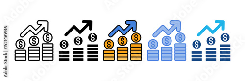 Currency Growth Icon Element For Design