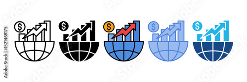 Economic Growth Icon Element For Design