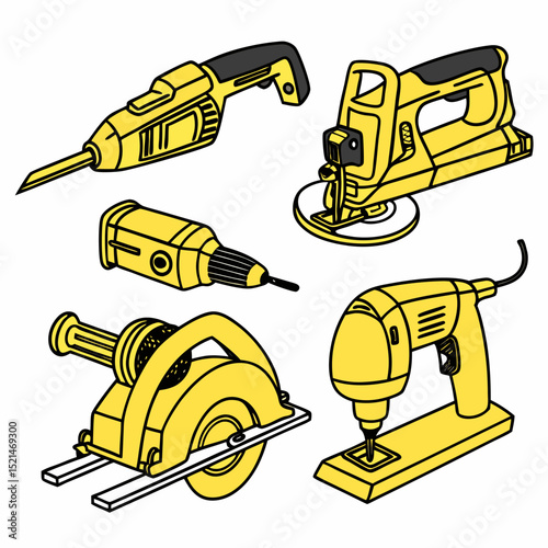 yellow electric industrial tools