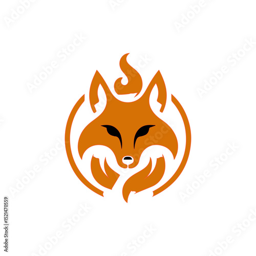 fire fox logo. modern animal emblem