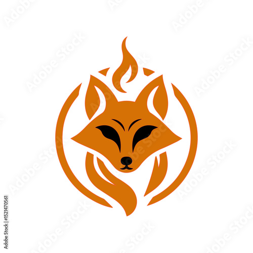 fire fox logo. modern animal emblem