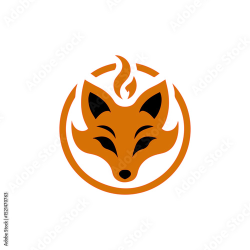 fire fox logo. modern animal emblem