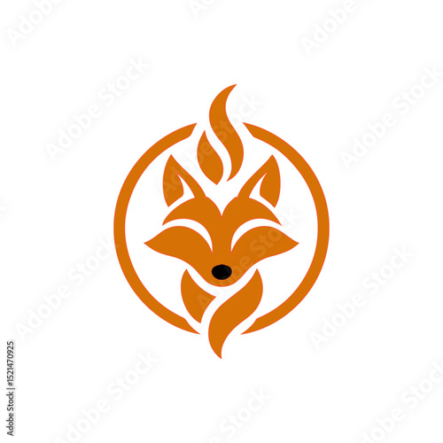 fire fox logo. modern animal emblem