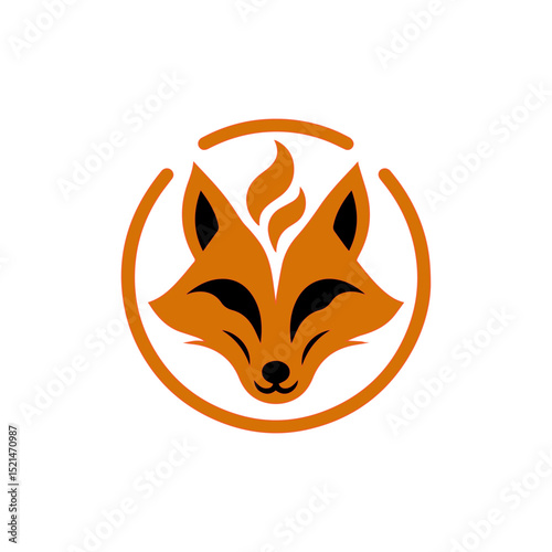 fire fox logo. modern animal emblem