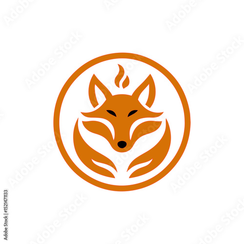 fire fox logo. modern animal emblem