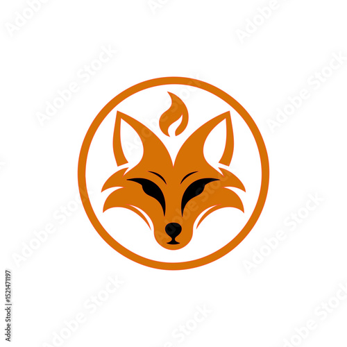 fire fox logo. modern animal emblem