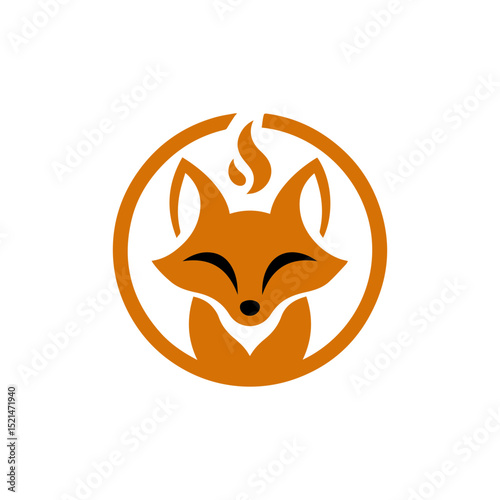 fire fox logo. modern animal emblem