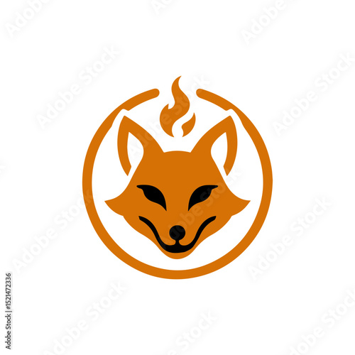 fire fox logo. modern animal emblem