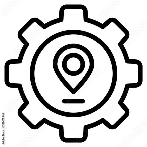 located settings line icon