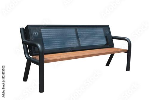 solar powered bench isolated on white background. modern design