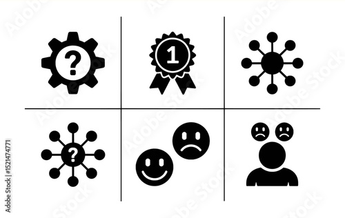 Problem solving teamwork collaboration success strategy icons