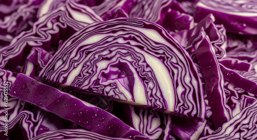 Close Up Of Freshly Shredded Red Cabbage Ideal For Cooking