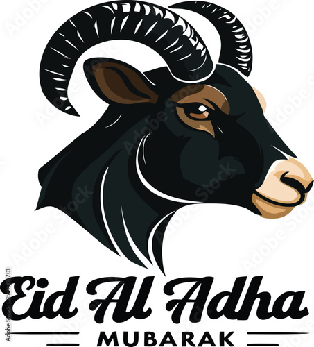 Eid al adha mubarak ram illustration