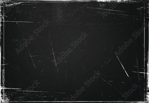 Black on white background showcasing scratched grunge texture. Urban vector illustration with dust overlay and grainy effect. Ideal for artistic projects.