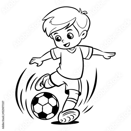 Little Soccer Player vector art.