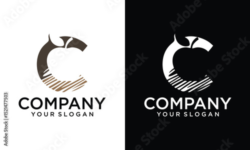 Creative Modern vector graphic of apple with letter C logo design vector 