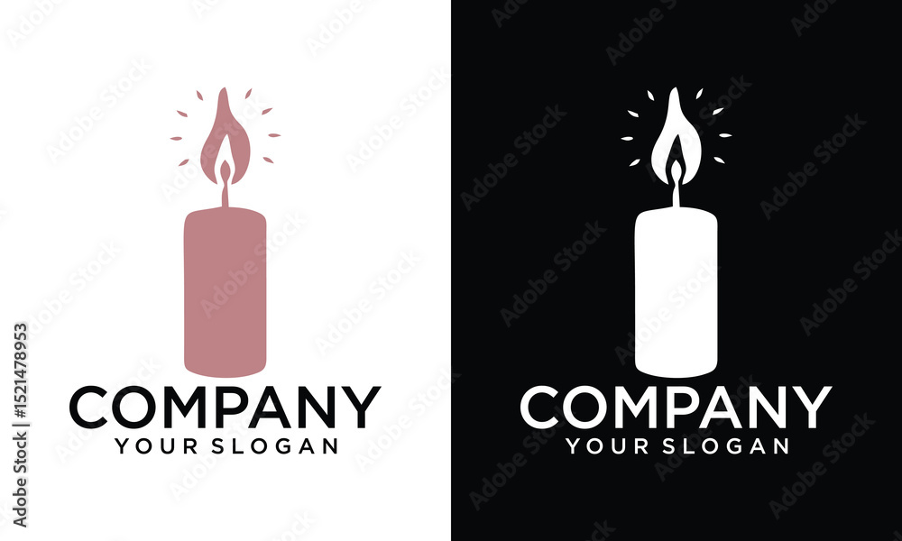 Obraz premium Creative candle Fire logo images illustration design