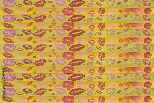 Kiss graphic motif colorful artistic pattern