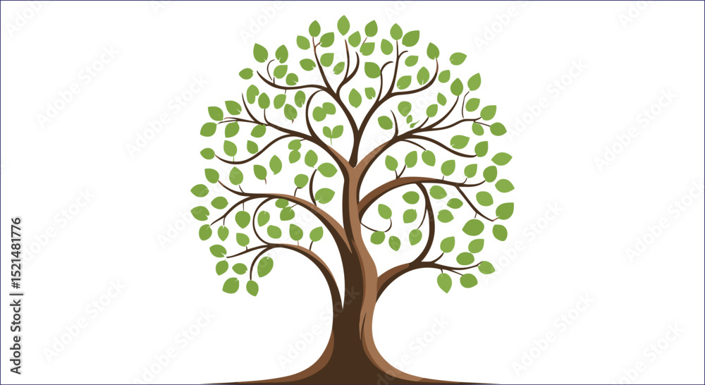 Obraz premium Stylized Tree Vector Illustration Isolated Against White Background Suitable For Various Projects