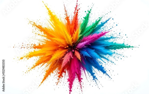 Colorful explosion powder paint holi abstract art burst rainbow vibrant design bright pigment background