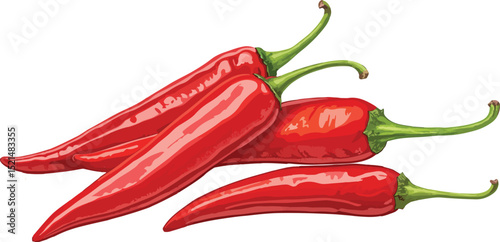 Red Chili Pepper Illustration on White Background vector design