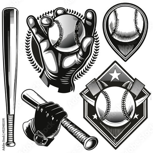 Vector Elements for Baseball Club Labels PNG | Baseball, Sports Icons, Team Emblems Set