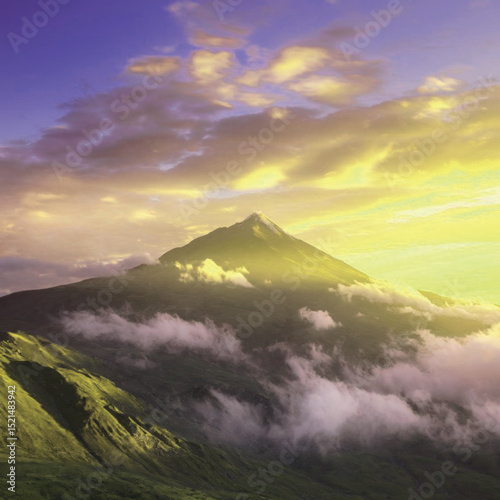 mount fuji at sunset