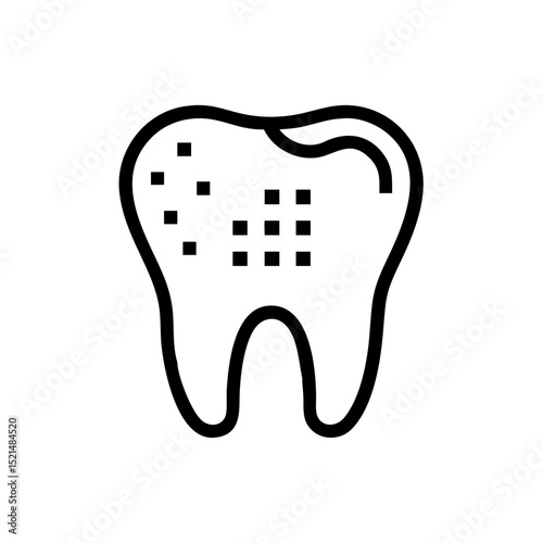 Damaged tooth icon illustration dental care decay treatment