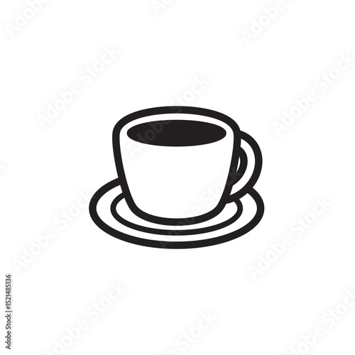 シンプルでかわいいコーヒーカップのアイコン