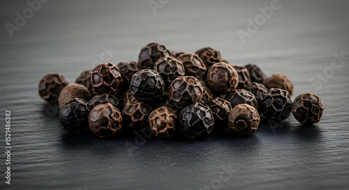 Pile Of Aromatic Black Peppercorns Ready To Grind For Cooking