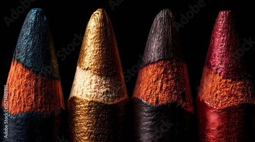 Vibrant Color Pencils with Smooth Tips Against Dark Background