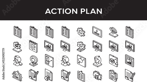 Set of vector icons for web design featuring various symbols and business-related elements