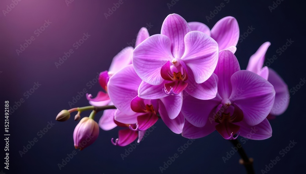 A cluster of elegant purple orchids in a sophisticated arrangement , purple floral, luxury A cluster of elegant purple orchids in a sophisticated arrangement , purple floral, luxury