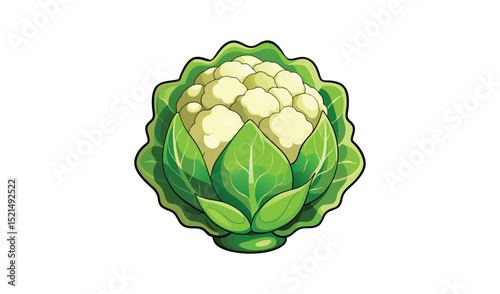 Fresh Cauliflower Vegetable Isolated on White Background