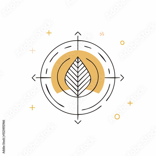 Vector in simple linear style - logo design template and graphic for posters, prints, posts for social media