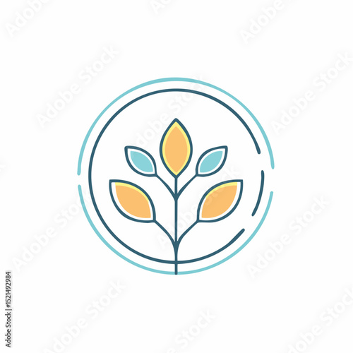 Vector in simple linear style - logo design template and graphic for posters, prints, posts for social media